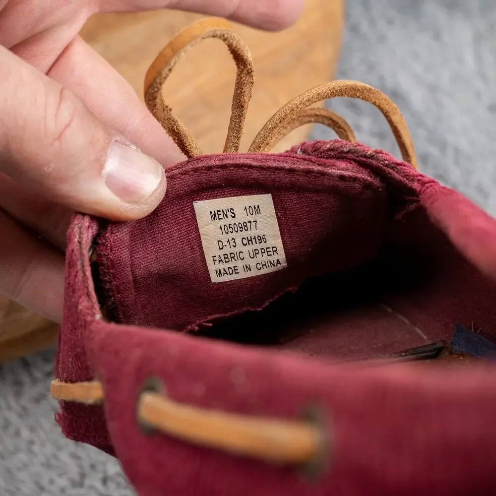 SPERRY Red Maroon Corduroy Boat Shoes‎ Mens Size 10 M